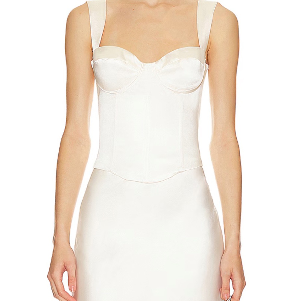 Elegant White Satin Corset Top
